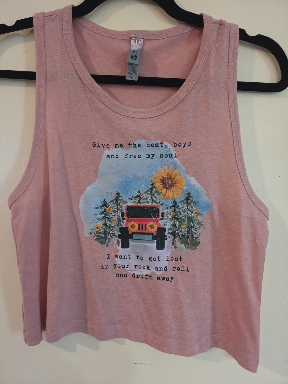 Womens Crop Graphic Tank with Print "I Wanna Get Lost In Your Rock And Roll..."